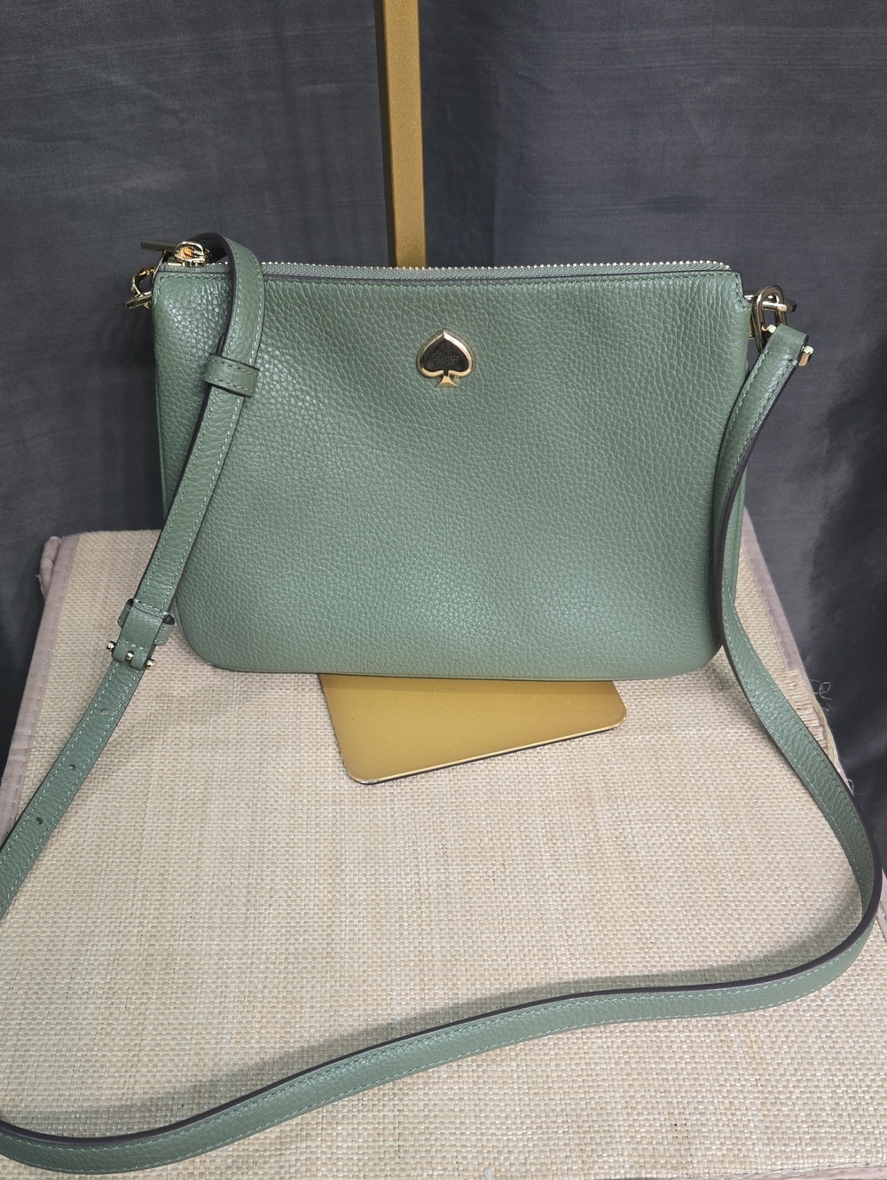 kate spade Seafoam Green Pebbled Leather Crossbody Bag